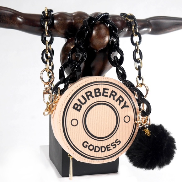 Burberry Crossbody Bag Round Goddess Vanity Case Zippered NEW - Picture 1 of 10